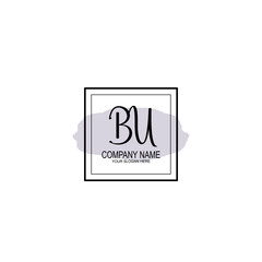 Letter BU minimalist wedding monogram vector