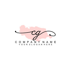 CG initial Signature logo template vector