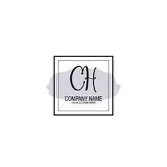 Letter CH minimalist wedding monogram vector