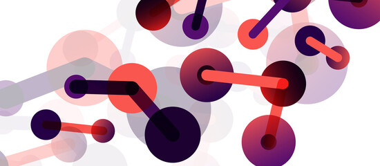 Line points connections geometric abstract background. Circles connected by lines. Trendy techno business template for wallpaper, banner, background or landing