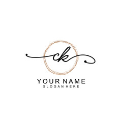 CK initial Signature logo template vector