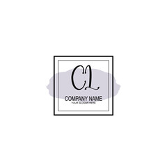 Letter CL minimalist wedding monogram vector