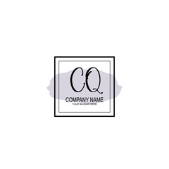 Letter CQ minimalist wedding monogram vector