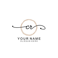 CR initial Signature logo template vector