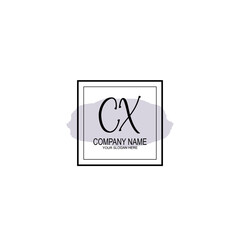 Letter CX minimalist wedding monogram vector