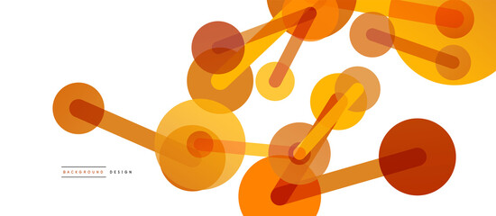 Abstract background. Round dots connected by lines. Trendy techno business template for wallpaper, banner, background or landing