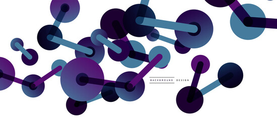 Line points connections geometric abstract background. Circles connected by lines. Trendy techno business template for wallpaper, banner, background or landing