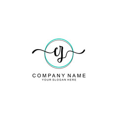CZ Initial handwriting logo with circle hand drawn template vector