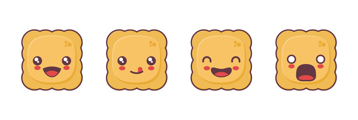 vector ravioli cartoon mascot, italian food illustration, with different facial expressions