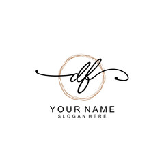 DF initial Signature logo template vector