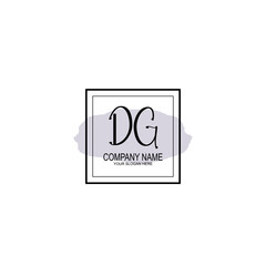 Letter DG minimalist wedding monogram vector