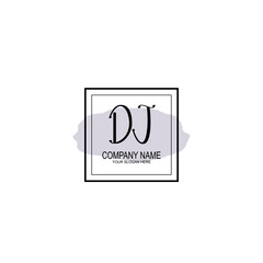 Letter DJ minimalist wedding monogram vector