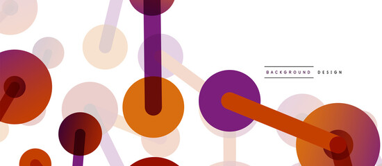 Abstract background. Round dots connected by lines. Trendy techno business template for wallpaper, banner, background or landing