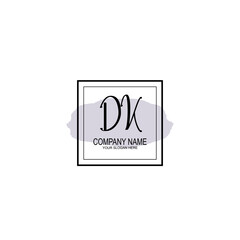 Letter DK minimalist wedding monogram vector