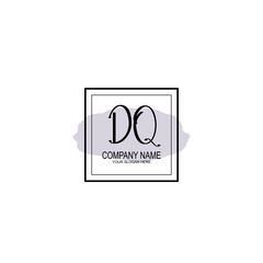 Letter DQ minimalist wedding monogram vector