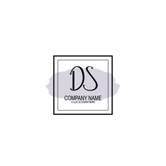 Letter DS minimalist wedding monogram vector