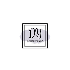 Letter DY minimalist wedding monogram vector