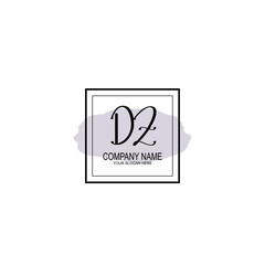 Letter DZ minimalist wedding monogram vector