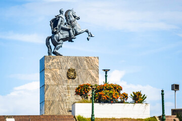 Statue of Simon Bolivar liberator in Caracas Venezuela - obrazy, fototapety, plakaty