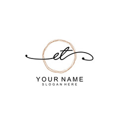 ET initial Signature logo template vector