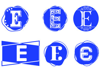 E letter logo and icon design template