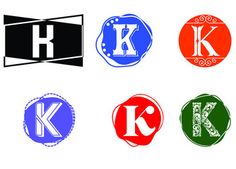 K letter logo and icon design template