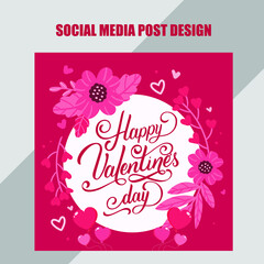 Happy Valentines Day Social Media Post Design