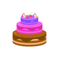 Abstract Flat Cartoon Christmas Cake Sweet Xmas Happy New Year Vector Design Style Element Isolated Protection Concept