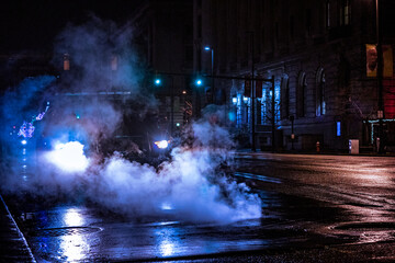 Police Car - Cinematic Winter Street Scene - Cleveland, Ohio