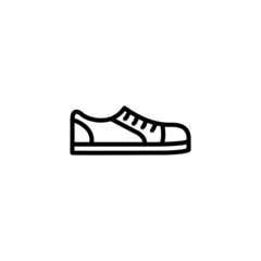 Set of shoe line icons. High heels sandals, cowboy boots, hiking shoes, sneakers, sandals minimal vector illustration.