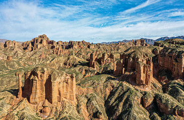 The Colorful Danxia natural scenery in Zhangye City
