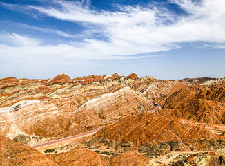 The Colorful Danxia natural scenery in Zhangye City
