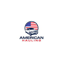 Modern Colorful AMERICAN HAULING Car logo design