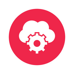 Cloud gear Vector icon which is suitable for commercial work and easily modify or edit it

