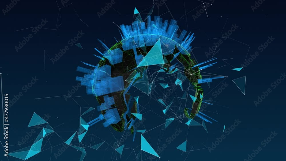 Poster global network connection and data connections concept. communication technology global world networ