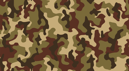 Fototapeta premium Full seamless abstract military camouflage skin pattern vector for decor and textile. Army masking design for hunting textile fabric printing and wallpaper. Design for fashion and home design.