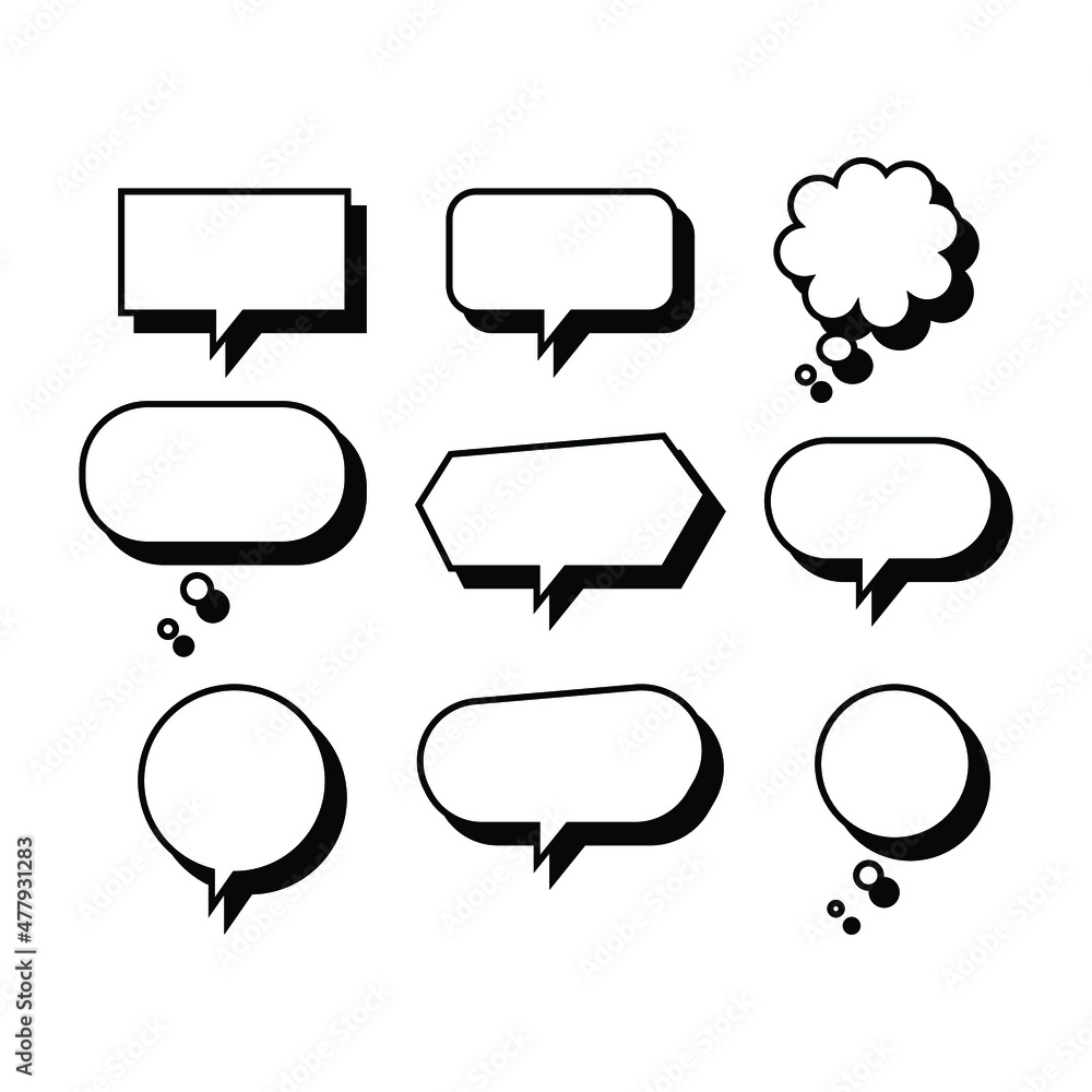 Poster empty speech bubble text for conversation illustrations. a blank copy space for social media post or