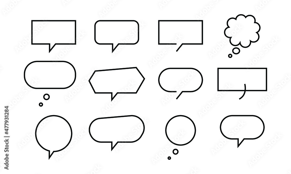 Aufkleber empty speech bubble text for conversation illustrations. a blank copy space for social media post or