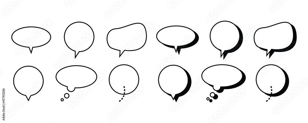 Aufkleber empty speech bubble text for conversation illustrations. a blank copy space for social media post or