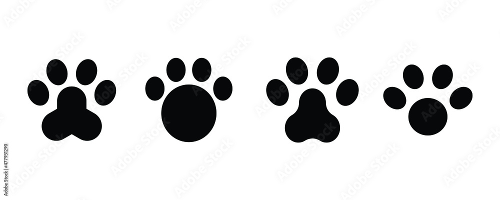 Aufkleber a simple element set of the paw illustrations. minimalist design in various shapes. a design for sym