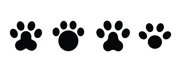 a simple element set of the paw illustrations. minimalist design in various shapes. a design for symbol and element decoration.