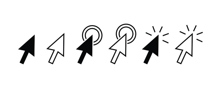 a simple element set of the pointer illustrations. minimalist design in various shapes. a design for web, app, or mobile interface, and element decoration.