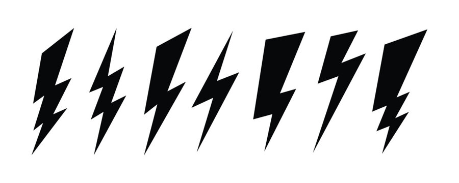 a simple element set of the lighting illustrations. minimalist design in various shapes. a design for logo, symbol, and element decoration.