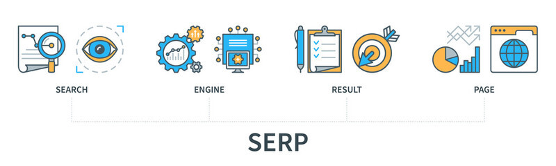 SERP Search Engine Result Page vector infographics