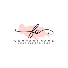 FO initial Signature logo template vector