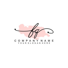 FQ initial Signature logo template vector