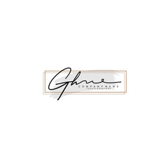 GH initial Signature logo template vector