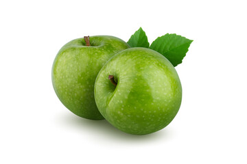 Fresh green apple isolated on white background.
