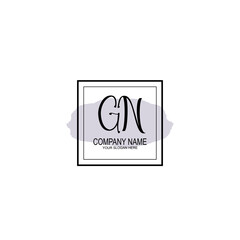 Letter GN minimalist wedding monogram vector