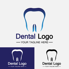 Dental Logo Design vector template.Creative Dentist Logo. Dental Clinic Vector Logo.